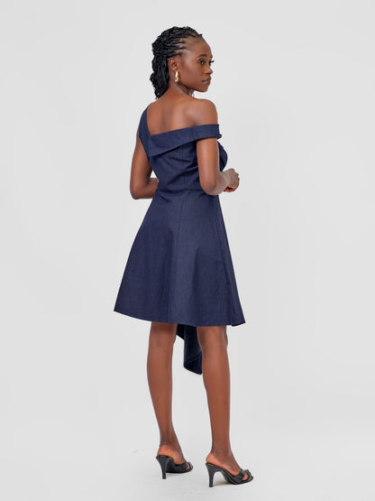 WEIGHTLESS DRAPE DENIM DRESS
