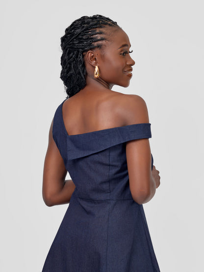 WEIGHTLESS DRAPE DENIM DRESS